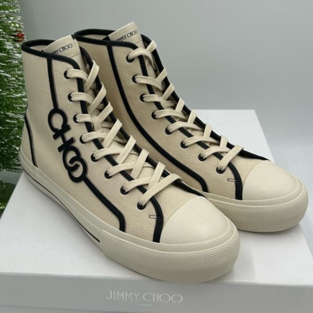 Men's Jimmy Choo fenix high top canvas sneakers size 44.5